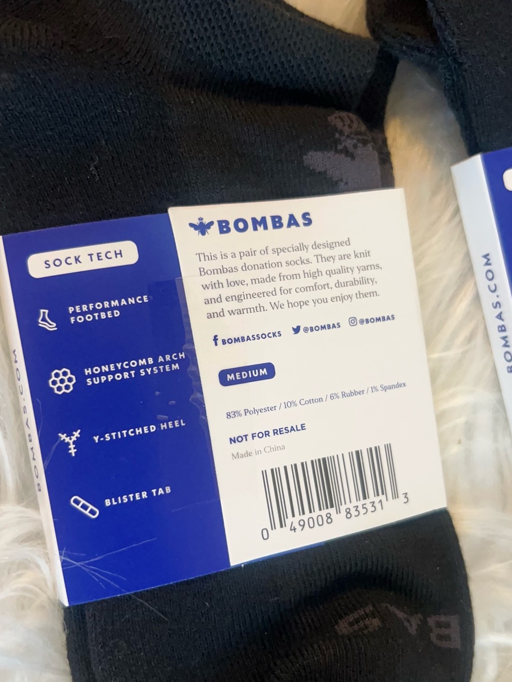 Bombas Black Low-Cut No-Show Socks (2 Pack) - Picture 5 of 7